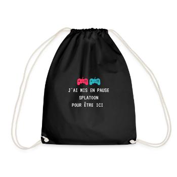J'ai mis en pause Splatoon pour être ici. - Sac de sport léger - noir - Devant