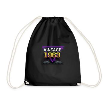 Vintage 1963 Retrowave anniversaire cadeau - Sac de sport léger - noir - Devant