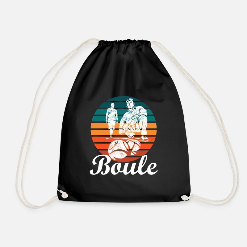 Boules Petanque - Drawstring Bag - black