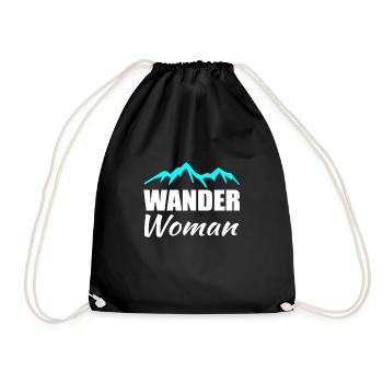 Wander Woman Wandern - Turnbeutel - Schwarz - Vorne