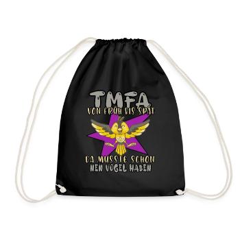 tmfa vogel liebe tier tierarztpraxis tierfreund - Turnbeutel - Schwarz - Vorne