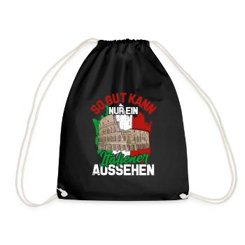 Italien Flagge Mailand Italienisch Geschenk Rom - Turnbeutel - Schwarz - Vorne