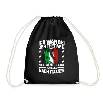 Italien Venedig Fußball Geschenk für Italiener Rom - Turnbeutel - Schwarz - Vorne