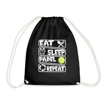 Eat Sleep Padel Repeat - Turnbeutel - Schwarz - Vorne