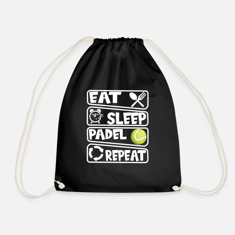 Eat Sleep Padel Repeat - Turnbeutel - Schwarz