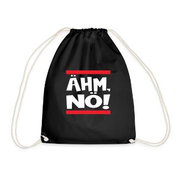 Ähm Nö - Nein sagen auf die lustige Art - Turnbeutel - Schwarz - Vorne