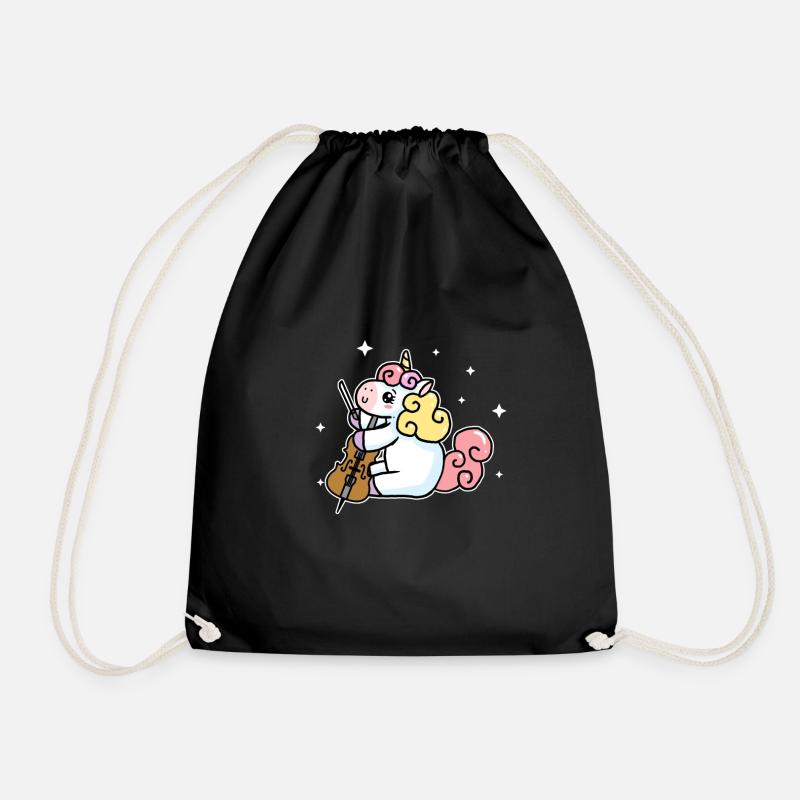 Süßes Einhorn Spielt Cello Cello Liebhaber - Turnbeutel - Schwarz