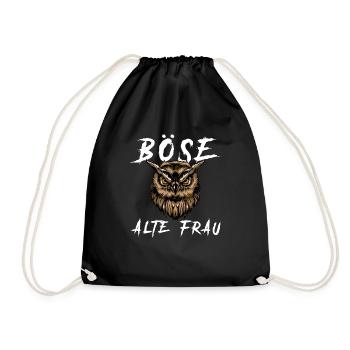 Dames mal vieille dame de la tête de mort de grand-mère cadeau - Sac de sport léger - noir - Devant