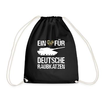 Panzer Bundeswehr Panzerfahrer Sprüche Herren - Turnbeutel - Schwarz - Vorne