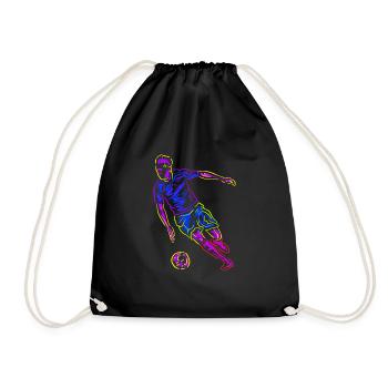 Football Neon Art Art Footballer Football Jersey - Drawstring Bag - black - Front