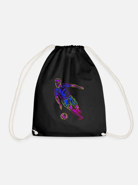 Fußball Neon Art Kunst Fußballer Fussball Trikot - Turnbeutel - Schwarz