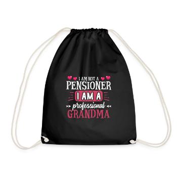 I am not a pensioner I am a grandma - Turnbeutel - Schwarz - Vorne