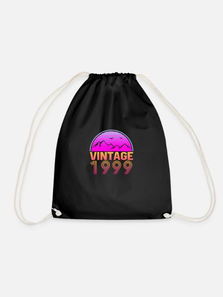 Retrowave Vintage 1999 Geburtstags Geschenkidee - Turnbeutel - Schwarz
