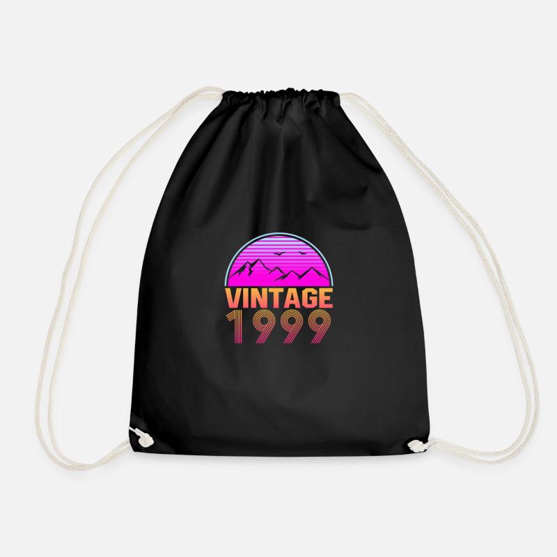 Retrowave Vintage 1999 Geburtstags Geschenkidee - Turnbeutel - Schwarz