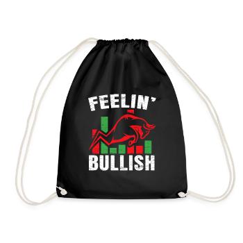 Feeling Bullish Stock Market Trading Day Exchange - Drawstring Bag - black - Front