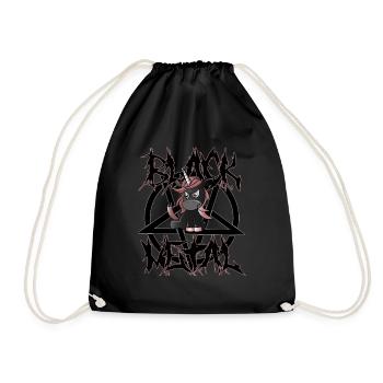 black metal einhorn - Turnbeutel - Schwarz - Vorne