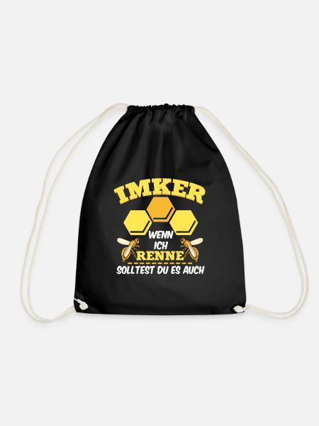Imker Imkerei Lustiges Geschenk Biene Honig Spruch - Turnbeutel - Schwarz