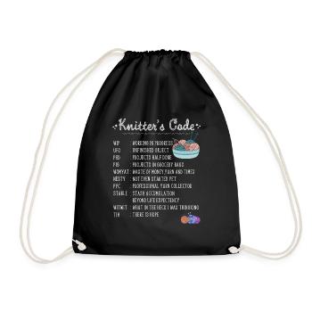 Tricot aiguille de laine Couturière tricoteuse - Sac de sport léger - noir - Devant