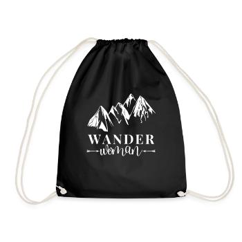 Wander Woman Hiking Women and Hiking - Drawstring Bag - black - Front