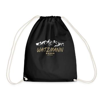 Watzmann Herz Wandern Berge Damen Alpen Geschenk - Turnbeutel - Schwarz - Vorne