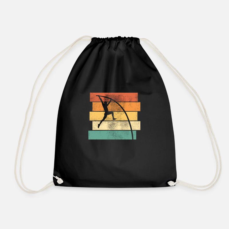 Pole Vaulting Pole Vault Retro - Drawstring Bag - black