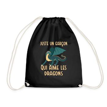 Un Garçon Qui Aime Les Dragons - Sac de sport léger - noir - Devant