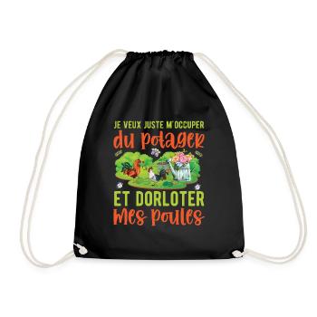 M'occuper Du Potager Et Des Poules Humour - Sac de sport léger - noir - Devant