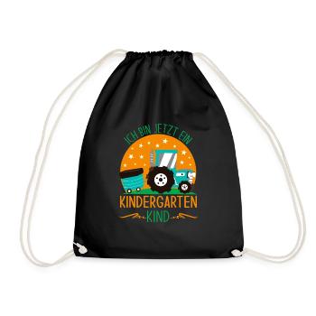 kindergarten Kind Jungen Geschenk - Turnbeutel - Schwarz - Vorne