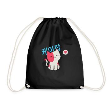 Kpop Cat Korea... K-Pop - Drawstring Bag - black - Front