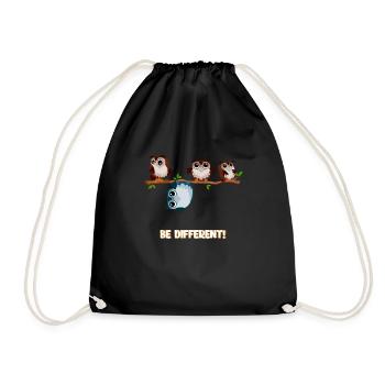 Be Different Cute Cute Owls Gift - Drawstring Bag - black - Front