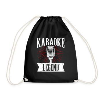 Karaoke Japanese Sign Gift Singer Karaoke - Drawstring Bag - black - Front
