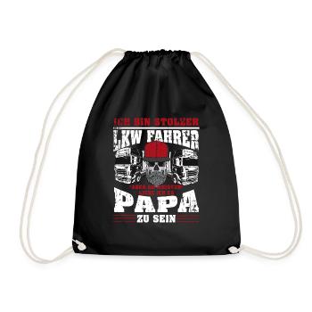 Papa LKW Fahrer - Turnbeutel - Schwarz - Vorne