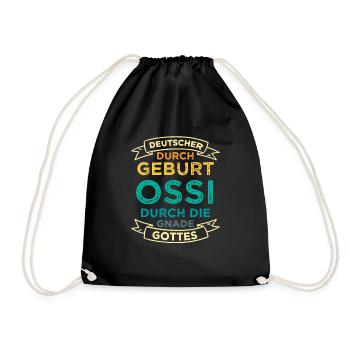 DDR Ostdeutschland Ossi Spruch Geschenk - Turnbeutel - Schwarz - Vorne