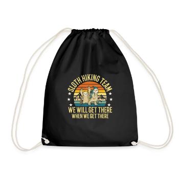 Sloth Hiking Team We Will Get There Wander - Drawstring Bag - black - Front