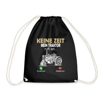Landwirtin Hühnerflüsterer Landwirt Traktor - Turnbeutel - Schwarz - Vorne