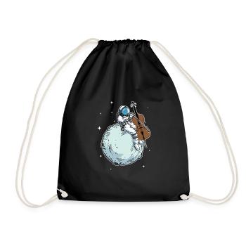 Astronaut Playing Cello Music Cello Lover Gift - Drawstring Bag - black - Front