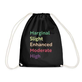 Marginal slight enhanced moderate high - Drawstring Bag - black - Front