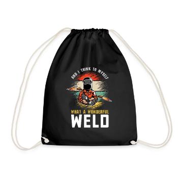 Welder What A Wonderful Weld Funny Welding - Drawstring Bag - black - Front