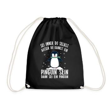 Pinguin Tier Südpol Antarktis Vögel Geschenk - Turnbeutel - Schwarz - Vorne