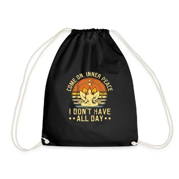 Come on, Inner Peace Spiritual Yoga Meditation - Drawstring Bag - black - Front