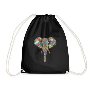 Artistic Colorful Elephant Lover Wildlife Gift - Sac de sport léger - noir - Devant