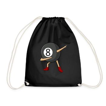 Dabbing 8 Ball Pool Billiards Player Boy - Turnbeutel - Schwarz - Vorne