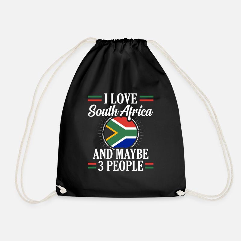 Südafrika - Turnbeutel - Schwarz