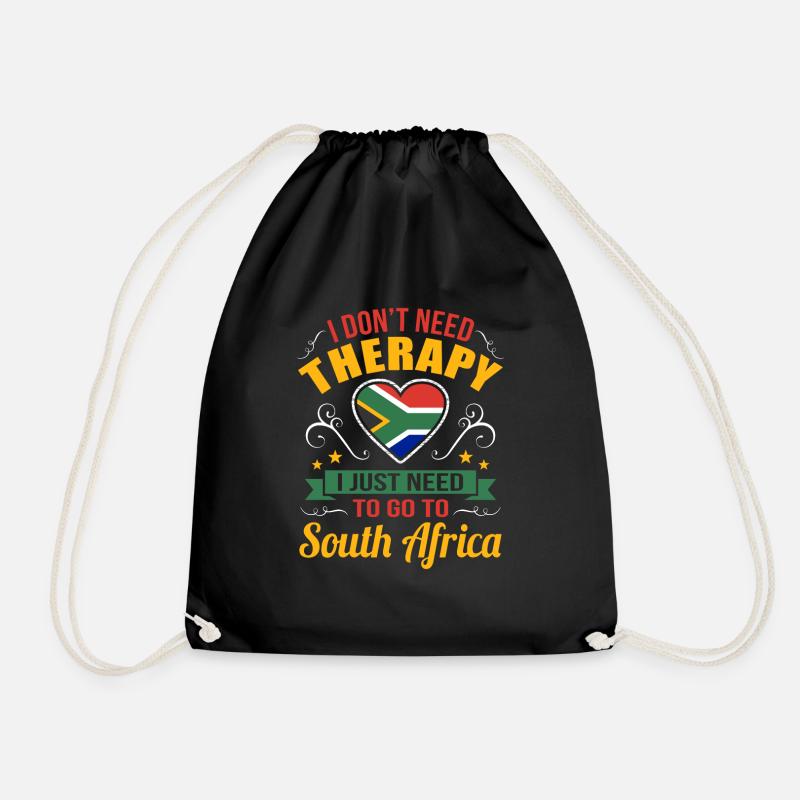 Südafrika - Turnbeutel - Schwarz