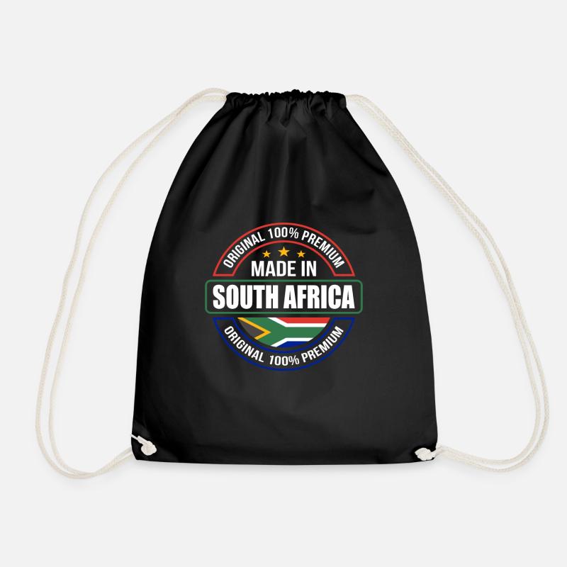 Südafrika - Turnbeutel - Schwarz