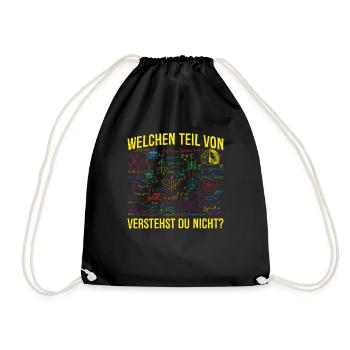 Lustiger Mathematik Algebra Spruch Mathe Formeln - Turnbeutel - Schwarz - Vorne