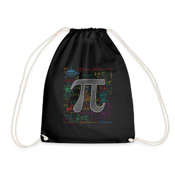 3,14 Mathe Formeln Irrationale Zahl Pi - Turnbeutel - Schwarz - Vorne