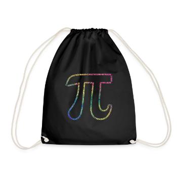 Irrational Number Pi 3.14 Math Colorful - Drawstring Bag - black - Front