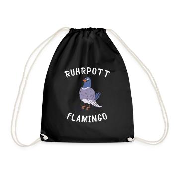 Ruhrpott Flamingo Taubenzüchter Tauben - Turnbeutel - Schwarz - Vorne