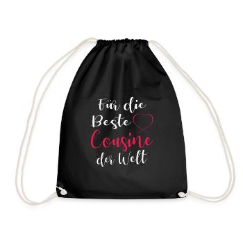 Beste Cousine - Turnbeutel - Schwarz - Vorne